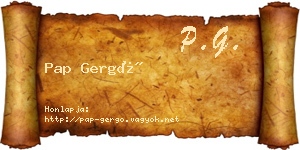Pap Gergő névjegykártya